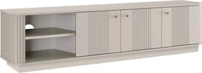 TV skrinka Vesper 3D 187 cm - kašmír / zlaté úchytky
