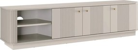 RTV skrinka Vesper 3D 187 cm na sokli - kasmír / zlaté úchyty