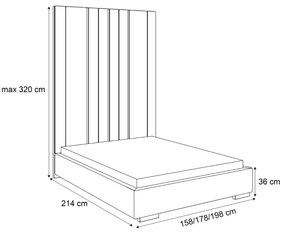 ČALÚNENÁ POSTEĽ CHARLOTTE 120x200 PANELOVÉ ČELO
