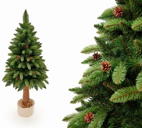Umelý vianočný stromček na pníku so šiškami PREMIUM | 1.65m