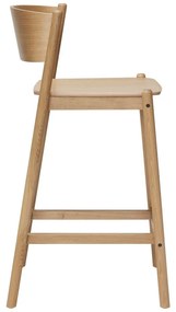 Barová stolička v dekore duba v prírodnej farbe (výška sedadla 75 cm) Oblique – Hübsch