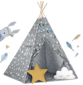 Detské típí so svetielkami Nukido 740120 - sivé