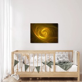 Obraz abstraktnej žltej špirály (70x50 cm)