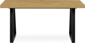 Jedálenský stôl 160x90 cm, rozkladací HT-R5624 OAK dub / čierne nohy
