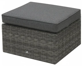 Deokork Ratanové stolík/taburet 73 x 73 cm BORNEO LUXURY (sivá)