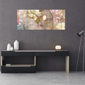 Obraz - Kvetinový ornament (120x50 cm)