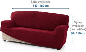 Super strečové poťahy NIAGARA bordó dvojkreslo (š. 140 - 180 cm)