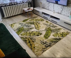 Koberec Green Garden 716-Green s motívom listov – viacfarebný Rozmer: 80x150 cm