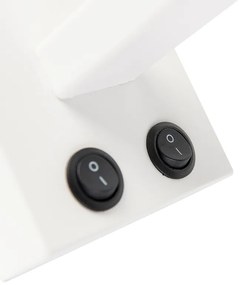 Moderná nástenná lampa biela s čiernym tienidlom - Brescia