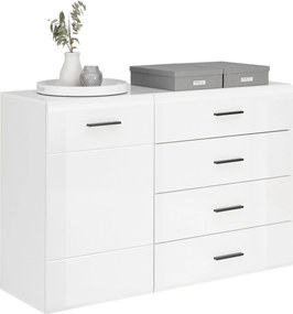 XXXLutz KOMODA, antracitová, biela, 126/84,6/41,6 cm Hom`in - Komody - 001803069013