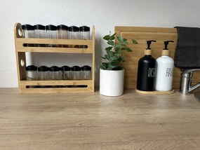 JJA Súprava 12ks koreničiek BLACK 80ml s bambusovým stojanom na koreničky ZENI