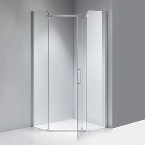 BPS-koupelny Päťuholníkový sprchový kút KZ91A WH 80x80 biela/transparent - bez vaničky
