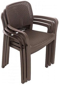 DEOKORK Záhradná ratanová zostava KARA 1+4 (cappuccino)