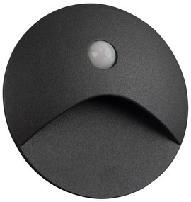 Kanlux 39137 - LED schodové svietidlo so senzorom EXIN 2,5W/230V 4000K IP65 antracitové, okrúhle