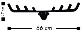 Nástěnný kovový věšák Antler 66 cm černý