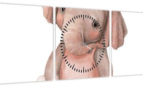 Obraz - Akvarelové zvieratko N⁰5 (s hodinami) (90x30 cm)