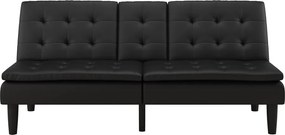 Čierna rozkladacia pohovka z imitácie kože 191 cm Maine – Støraa