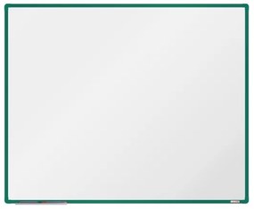 Biela magnetická popisovacia tabuľa boardOK, 1500 x 1200 mm, zelený rám