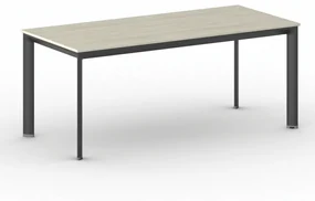 Kancelársky stôl PRIMO INVITATION, čierna podnož, 1800 x 800 mm, dub prírodný