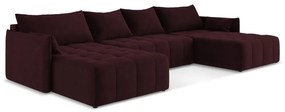 Vínovočervená rozkladacia/s úložným priestorom rohová pohovka (do tvaru "U") Moku – Makamii