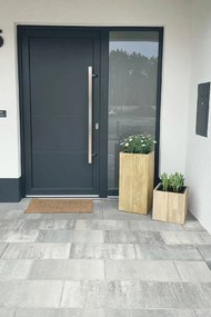 Kvetináč BLOCK, výška 33 cm, akácie, hnedý