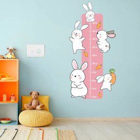 PIPPER. Textilná nálepka na stenu "Detský meter - Zajačiky"