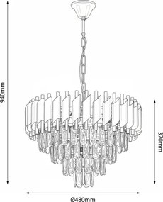 Brilagi - Luster na reťazi ECLIPSE 7xE14/10W/230V pr. 48 cm zlatá