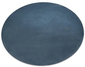 Koberec okrúhly prateľný POSH Shaggy, plyšový, Hrubý, protišmykový, modrý Veľkosť: kruh 100 cm