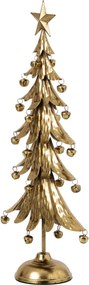 Zlatý kovový stromček s rolničkami Christmas Tree L - 25,5 * 11,5 * 56 cm