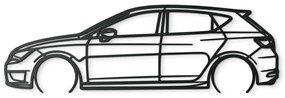 drevko Nálepka auta na stenu Seat Leon TSI Rozmer obrazu: 27,5 x 86 cm, Farba dekorácie: Čierna