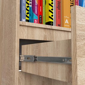 Kancelársky regál Rexa 60 cm 1 zásuvka a 4 police dub sonoma