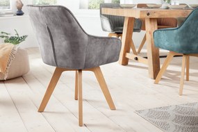 Livorno šedá zamatová otočná stolička