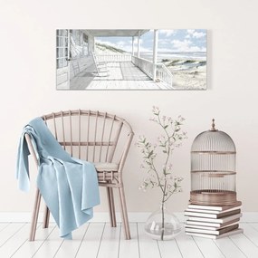 Obraz Styler Canvas Watercolor House On The Beach, 60 × 150 cm