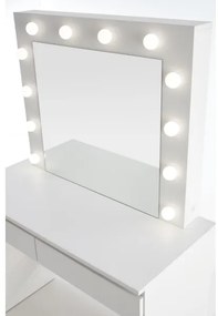 Toaletný stolík s LED osvetlením HOLLYWOOD 140x94 cm biela