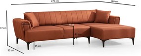 Rohová sedací souprava Hamlet 270 cm cihlová pravá