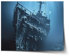 Sablio Plagát Vrak lode na dne mora - 90x60 cm