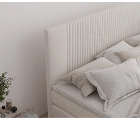 Béžová boxspring posteľ s úložným priestorom 180x200 cm Bergamo – Maison de Rêve