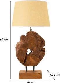 Stolná lampa Kepala 35 cm z masívu hnedá