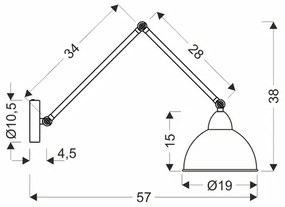 Nástenná lampička TRUCK 1xE27/40W/230V zlatá/čierna
