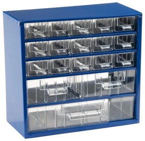 Kovová skriňa so zásuvkami, 306 x 155 x 282 mm, 15x S, 2x M, 1x L