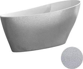 Besco Voľne stojaca vaňa z liateho mramoru Keya Glam 165x70 BESCO-Rozmery: 163,5x70,5, BESCO-Farba: Biela/grafit