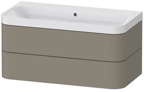 DURAVIT Happy D.2 Plus c-shaped závesná skrinka s nábytkovým umývadlom bez otvoru, 2 zásuvky, 975 x 490 x 480 mm, kameňovo šedá matná lakovaná, HP4348N9292