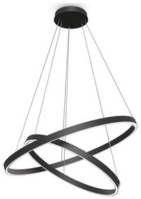 Maytoni MOD058PL-L74B3K - LED Luster na lanku RIM LED/88W/230V pr. 80 cm čierna W4660