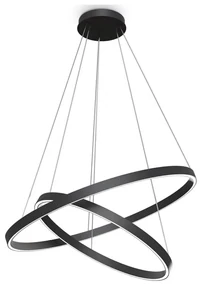 Maytoni MOD058PL-L74B3K - LED Luster na lanku RIM LED/88W/230V pr. 80 cm čierna W4660