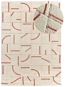 Koberec v tehlovej a krémovej farbe 133x190 cm Brenda – Universal