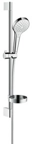 Hansgrohe Croma Select S, sprchová sada Vario so sprchovou tyčou 65 cm a miskou na mydlo, biela/chrómová, HAN-26566400