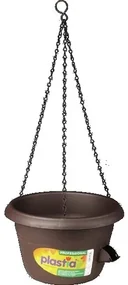 Plastia Samozavlažovací závesný kvetináč 25 cm hnedá, pr. 25 cm