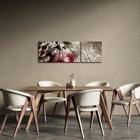 Obraz - Vianočné ozdoby (s hodinami) (90x30 cm)