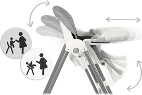 Detská stolička 3v1 Nukido Elite - sivá