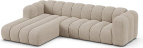 Béžová ženilková rohová pohovka (ľavý roh/s leňoškou) Lupine – Micadoni